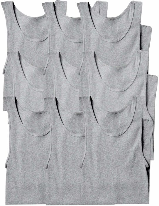 Men's Cotton Blend Slim Fit Shallow Scoop Neck Sleeveless A-Shirts