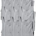 Large 9 Pack: Heather Grey Men's Cotton Blend Slim Fit Shallow Scoop Neck Sleeveless A-Shirts