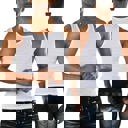 Large 9 Pack: Heather Grey Men's Cotton Blend Slim Fit Shallow Scoop Neck Sleeveless A-Shirts