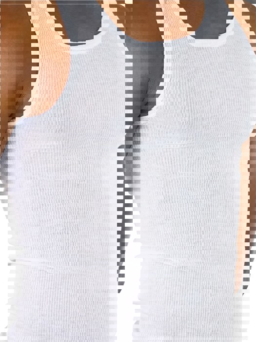 Men's Cotton Blend Slim Fit Shallow Scoop Neck Sleeveless A-Shirts
