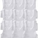 Large 9 Pack: White Men's Cotton Blend Slim Fit Shallow Scoop Neck Sleeveless A-Shirts