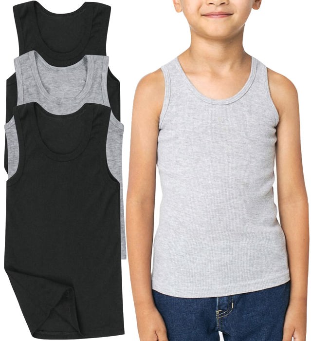 Boy's Multi-Item Pack of Basic Cotton Tank Top Undershirts