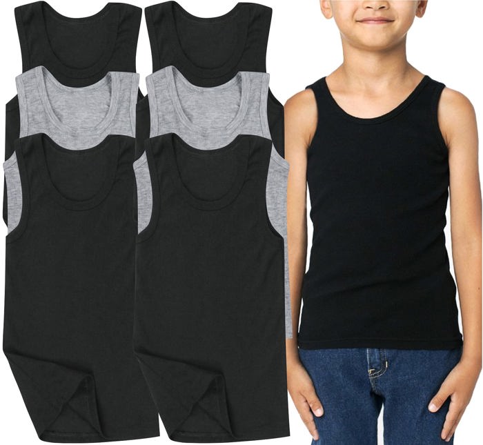 Boy's Multi-Item Pack of Basic Cotton Tank Top Undershirts