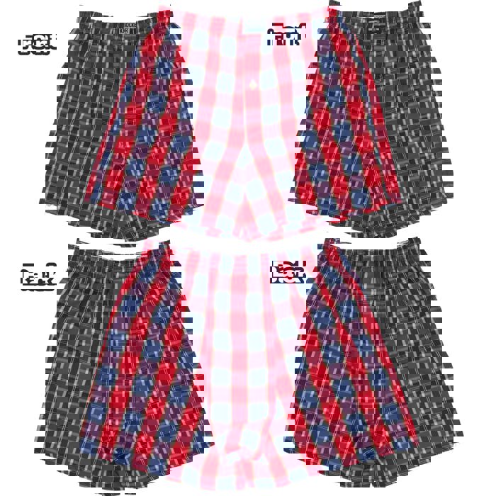 Men's Multi-Pack of Loose Fit Tartan Plaid Boxer Shorts w/Button Fly