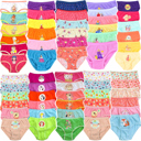 L 12 Pack: Randomly Assorted Girls' Pack of 6 Random Assorted Print Cotton Bikini Panties