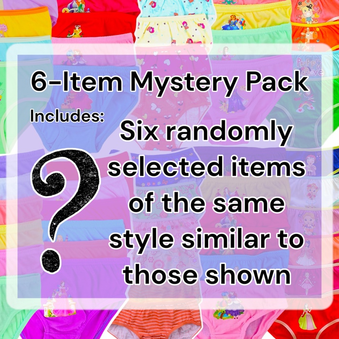 Girls' Pack of 6 Random Assorted Print Cotton Bikini Panties