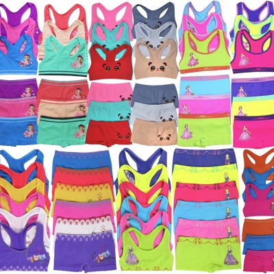 Girl's 12 Piece set of 6 Matching Racerback or Cami Tops and Bottoms