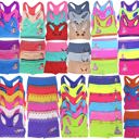  Girl's 12 Piece set of 6 Matching Racerback or Cami Tops and Bottoms