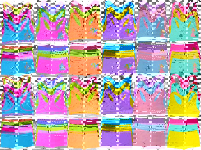 Girl's 12 Piece set of 6 Matching Racerback or Cami Tops and Bottoms