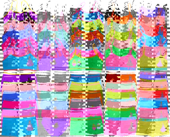 Girl's 12 Piece set of 6 Matching Racerback or Cami Tops and Bottoms