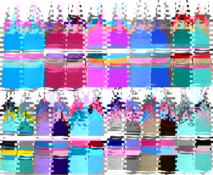 Girl's 12 Piece set of 6 Matching Racerback or Cami Tops and Bottoms