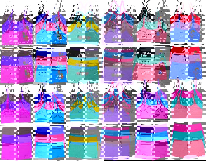 Girl's 12 Piece set of 6 Matching Racerback or Cami Tops and Bottoms