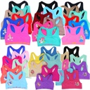 L 12 Pack: Racerback Bras Girls' Multi-Item Pack of Random Print Racerback or Cami Training Bras Tops