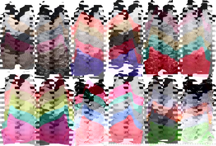 Women's Pack of 6 Randomly Selected Style Bras With Underwire Sizes 30A-40DD