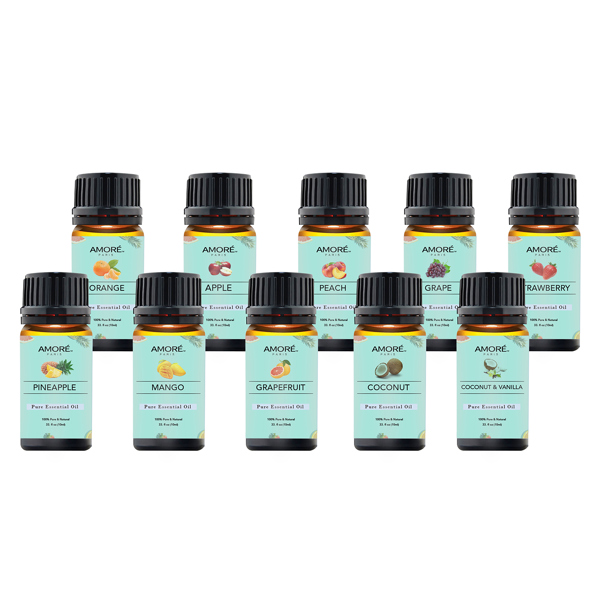 10-Pack: Fruity Fragrance Premium Aromatherapy Essential Oils Set for Diffusers & Candle / Soap Making