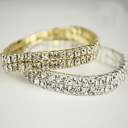  2-Pack: Swarovski Elements Crystals Double Tier Bracelet Tennis Stretch Bracelet