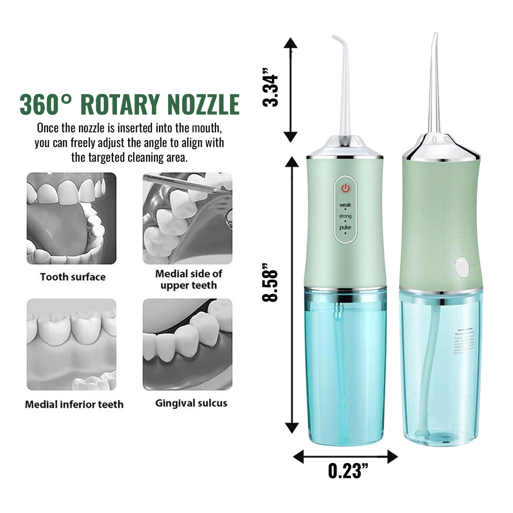 Professional Cordless Rechargeable 3 Modes Water Flosser Dental Oral Irrigator, Braces Cleaner