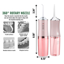  Professional Cordless Rechargeable 3 Modes Water Flosser Dental Oral Irrigator, Braces Cleaner