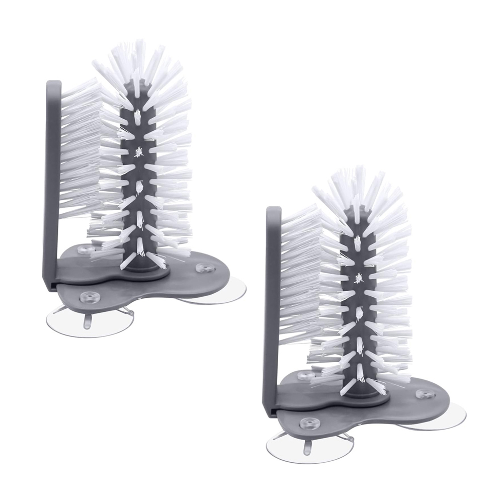 2-Pack;  Water Bottle Cleaning Brush With Suction Base Glass Beer Cup, Long Leg Cup, Wine Glass