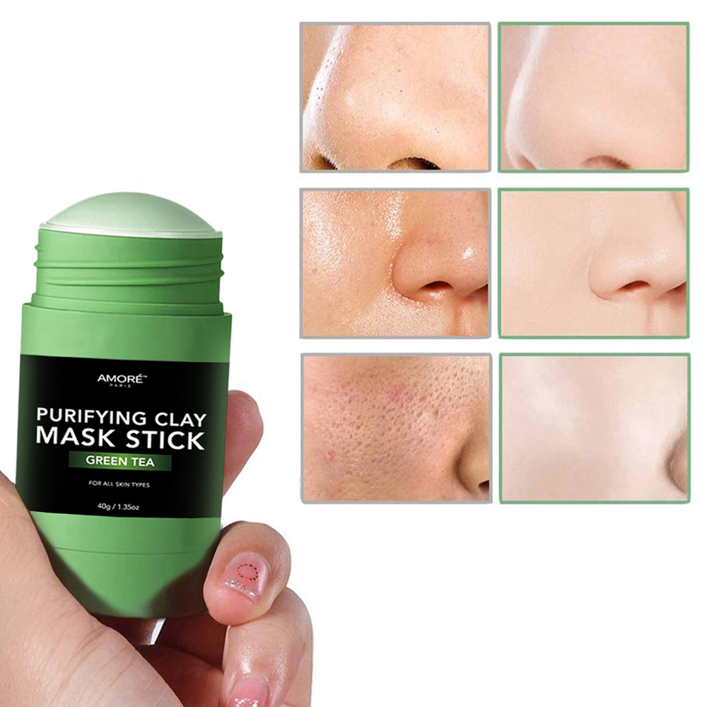 2-Pack: Green Tea Purifying Clay Mask Stick Facial Deep Cleansing Blackhead And Acne Remover