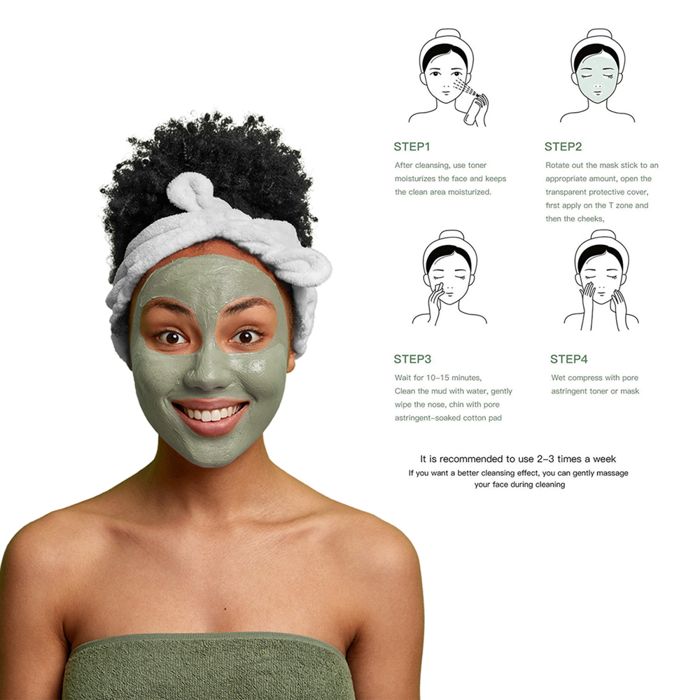 2-Pack: Green Tea Purifying Clay Mask Stick Facial Deep Cleansing Blackhead And Acne Remover