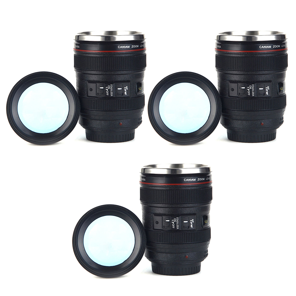 3-Pack: Mini Camera Lens Shot Glass Coffee Mug