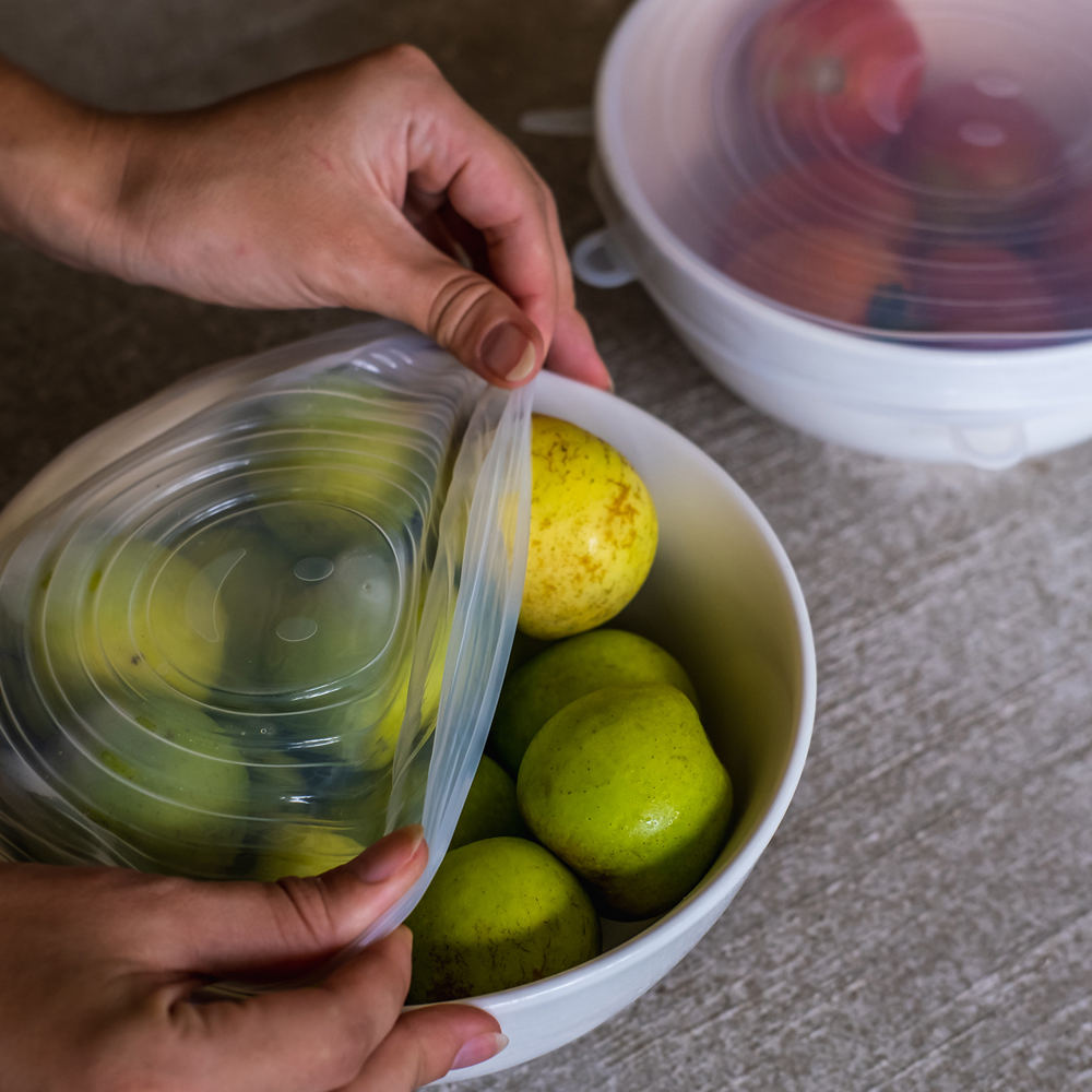 12-Pack: Reusable Silicone Stretch Container Lids Covers For Food Storage - Fit Most Containers