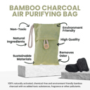  3-PACK:  Bamboo Charcoal Air Purifying Bags Removes Odors and Moisture, Nature Fresh Air  for Home, Car, Pets, Bathroom, Basement