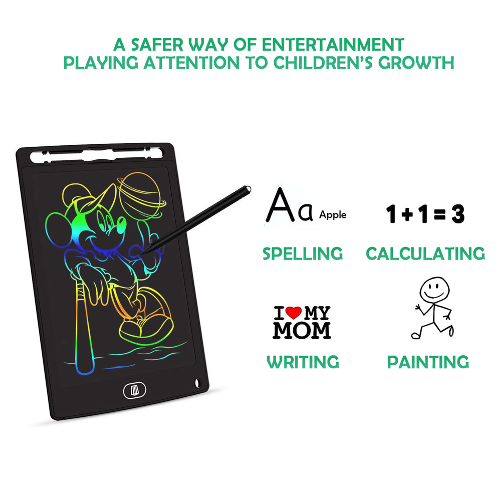 2-Pack: 8.5 inch LCD Writing Doodle Colorful Drawing Games Activity Learning Educational Tablet for Kids and Children