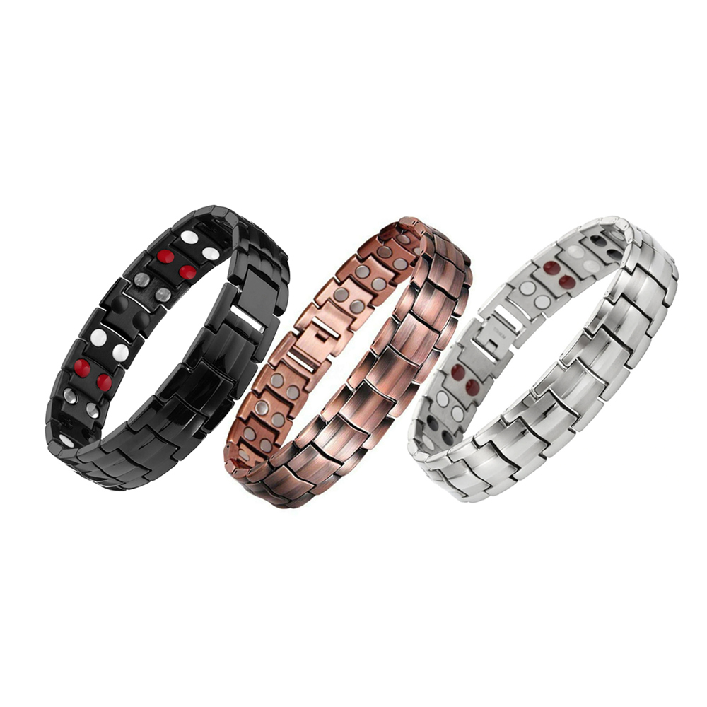 3-Pack: Magnetic Energy Therapy Balance Stress anxiety arthritis pain relief healing Stainless Steel Bracelet For Men And Women - Great as Gifts