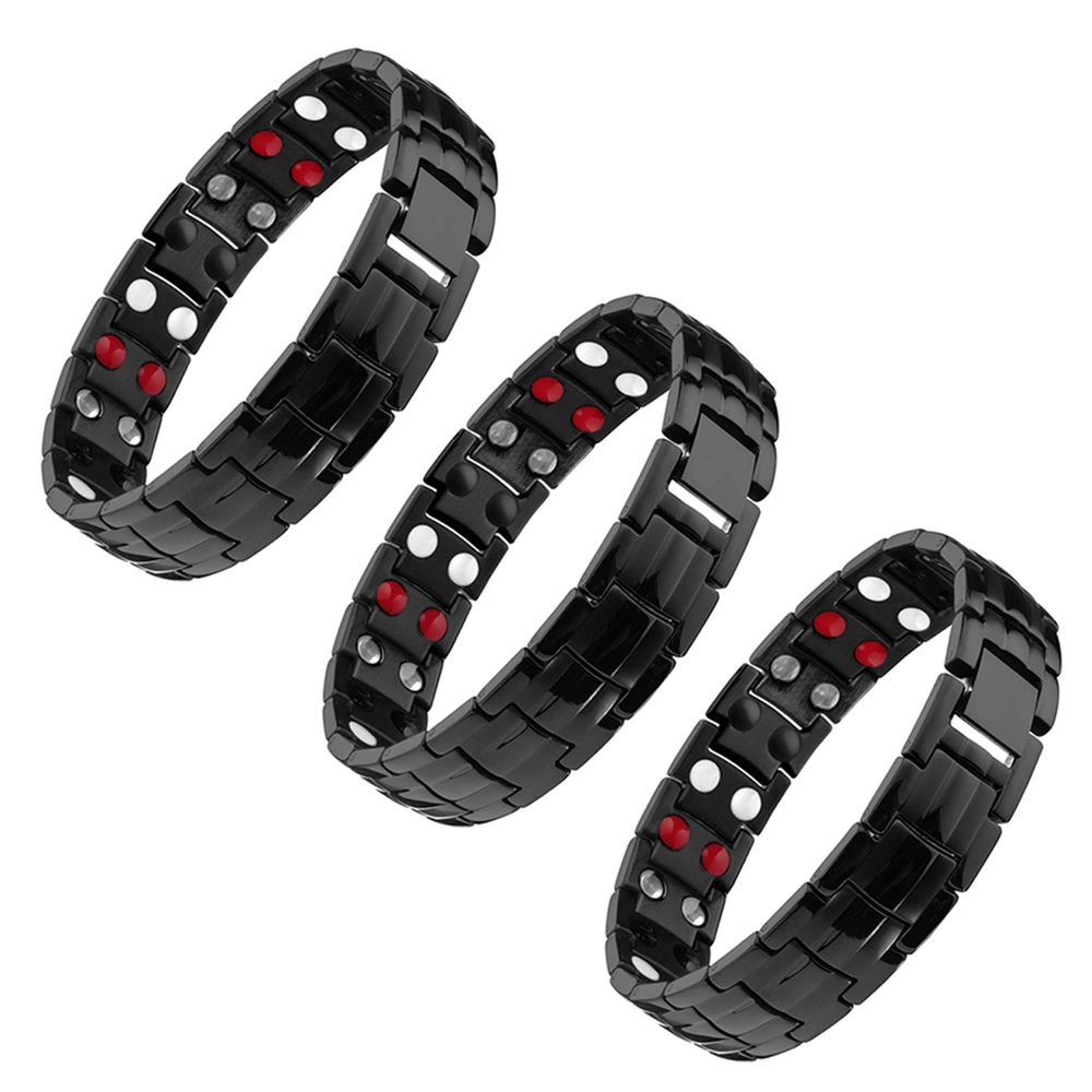 3-Pack: Magnetic Energy Therapy Balance Stress anxiety arthritis pain relief healing Stainless Steel Bracelet For Men And Women - Great as Gifts