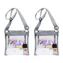 Gray 2-Pack: Stadium Approved Clear Crossbody Bag Purse with Adjustable Strap For Men and Women