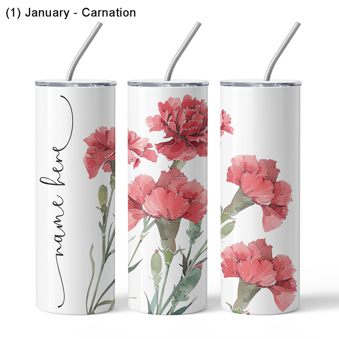 Personalized Birth Month Flower Tumbler