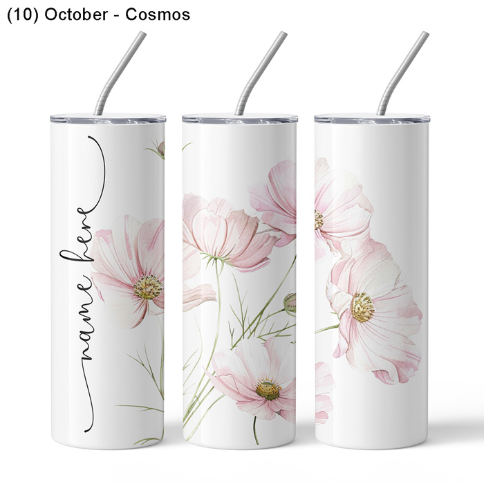 Personalized Birth Month Flower Tumbler