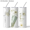 (12) Dec - Narcissue Personalized Birth Month Flower Tumbler