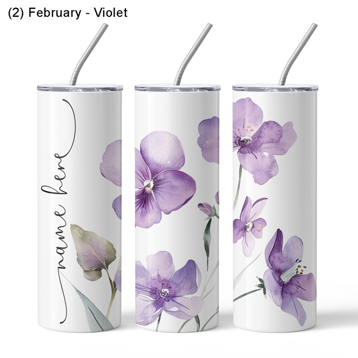 Personalized Birth Month Flower Tumbler