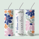  Personalized Abstract Flower Design Tumbler - Design 2