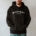 Large Black  United States Name & Slogan Hoodie