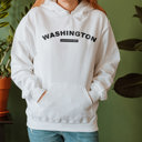 Small White  United States Name & Slogan Hoodie