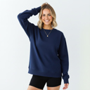 Large Navy Unisex Crewneck Sweatshirt | Cozy Fleece Pullover | Plain Blank Sweatshirt in 10 Colors S-2XL