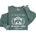 Medium Blue Spruce Christian Christmas Sweatshirt Comfort Colors 1566 | Cozy Faith Sweatshirt Gift | Jesus Crewneck Holiday Outfit