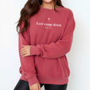 Small Crimson Christian Christmas Sweatshirt Comfort Colors 1566 | Cozy Faith Sweatshirt Gift | Jesus Crewneck Holiday Outfit
