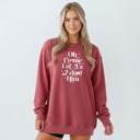 XL Crimson Christian Christmas Sweatshirt Comfort Colors 1566 | Cozy Faith Sweatshirt Gift | Jesus Crewneck Holiday Outfit