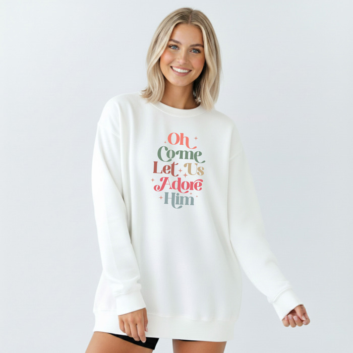 Christian Christmas Sweatshirt Comfort Colors 1566 | Cozy Faith Sweatshirt Gift | Jesus Crewneck Holiday Outfit