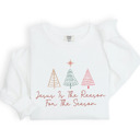 XXL White Christian Christmas Sweatshirt Comfort Colors 1566 | Cozy Faith Sweatshirt Gift | Jesus Crewneck Holiday Outfit