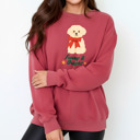 XXL Crimson Pet Lover Christmas Sweatshirt Comfort Colors 1566 | Cozy Crewneck Gift | Winter Holiday Outfit