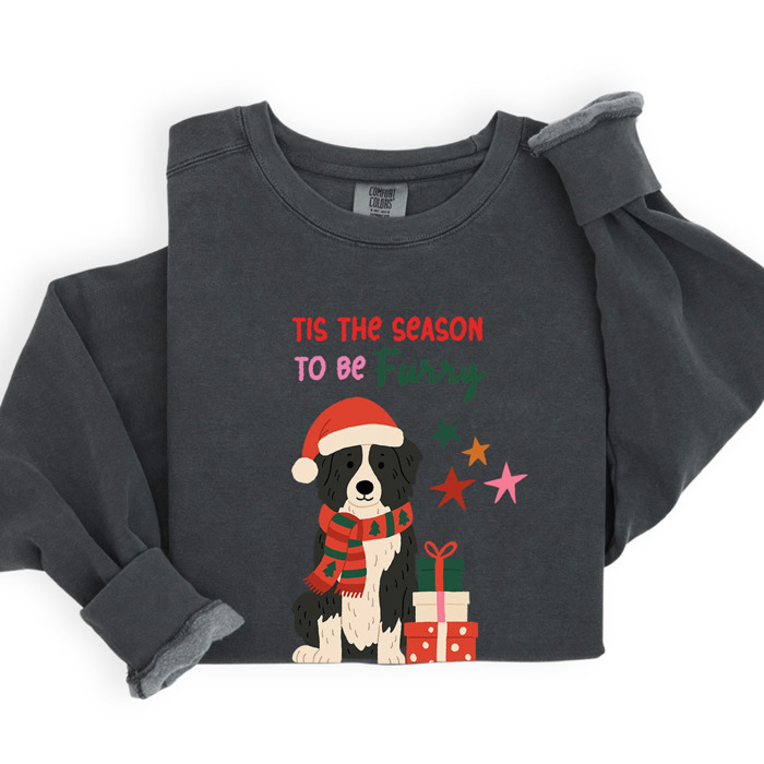 Pet Lover Christmas Sweatshirt Comfort Colors 1566 | Cozy Crewneck Gift | Winter Holiday Outfit