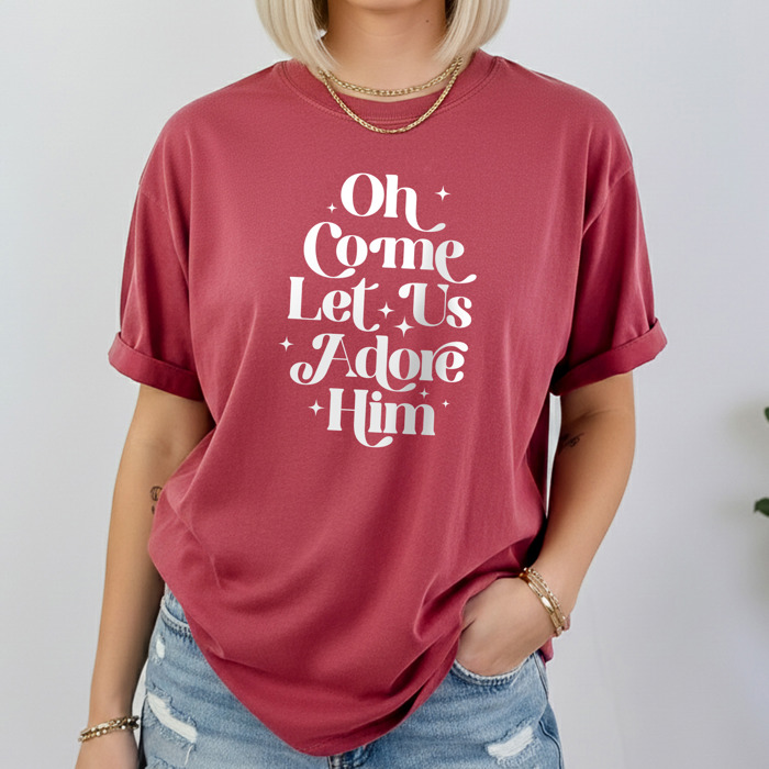 Christian Christmas T-Shirt Comfort Colors 1717 | Garment Dyed Heavyweight Faith T-Shirt | Jesus Holiday