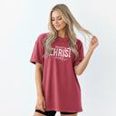 XL Crimson Christian Christmas T-Shirt Comfort Colors 1717 | Garment Dyed Heavyweight Faith T-Shirt | Jesus Holiday