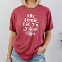 XL Crimson Christian Christmas T-Shirt Comfort Colors 1717 | Garment Dyed Heavyweight Faith T-Shirt | Jesus Holiday